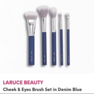 Laruce Beauty 5 Pc Cheek & Eye Brush Set In Denim Blue